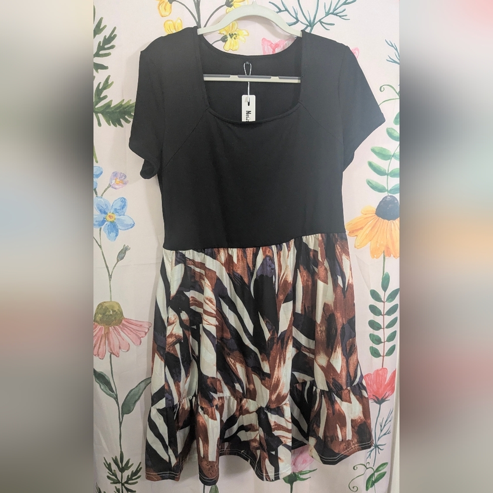 NWT Square Neck Stretchy Dress